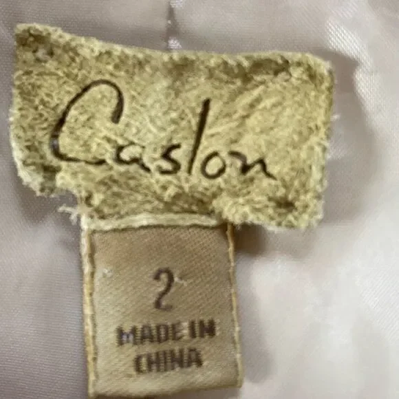 Caslon Tan Pinstripe Blazer Jacket Size 2 Tailored Career Neutral Work Jacket - Picture 9 of 11